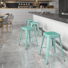 Tabouret de comptoir sans dossier de 24 po, intérieur/extérieur, vert menthe (ET-BT3503-24-MINT-GG)-Capacité de poids de 500 lb