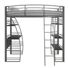 Lit mezzanine double Studio - Argenté-Fini en métal argenté