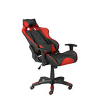 Brassex Inc. – Fauteuil de jeu Sorrento avec basculement et inclinaison, noir/rouge-5 roulettes doubles pour une mobilité facile