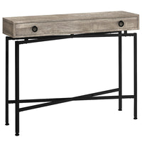 Monarch Specialties - 3455 Table D'Appoint - 42 po L/Faux Bois Taupe/Console Noir-Style de grange contemporain fini en faux bois récupéré taupe avec des accents noirs