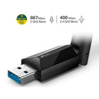 TP-Link - Adaptateur WiFi bi-bande AC1300 USB Gain Elevé-WiFi bi-bande - Les bandes 2,4 GHz et 5 GHz offrent une connectivité flexible, permettant à vos appareils d'accéder au dernier routeur WiFi bi-bande pour une vitesse plus rapide et une portée étendue