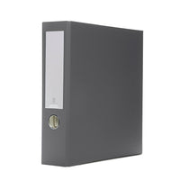 Bindertek - Reliure à 3 anneaux de première qualité - 3 po - gris foncé-Étiquette amovible incluse dans la pochette sur l’épine