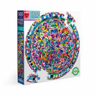 eeBoo - Pièce et Love Puzzle Rond de Modèle de Triangle - 500 Pièces-La taille du puzzle est de 23 pouces de diamètre une fois terminé