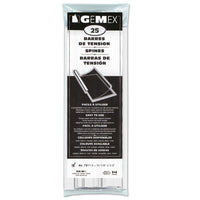Gemex - Barres de tension pour Couverture de Présentation, Blanc, Format Lettre, 11'', 1/2'' Capacité, 25 Pqt-Les barres de tension de Gemex lient et présentent les feuilles et documents non perforés de manière professionnelle et attrayante tout en s’assurant que vous puissiez les consulter et préserver à long terme