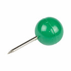 JAM PAPER - Punaises Colorees, Punaises Carte à Tête Ronde, Vert, Paquet de 100-Utilise pour epingler des papiers ou des images importants sur des tableaux d'affichage, des tableaux en liege, des calendriers et des murs