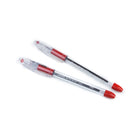 Pentel - Stylos à bille R.S.V.P. Stick, 0,7 mm, encre rouge-Barillet transparent