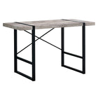 Monarch Specialties - 7315 Bureau 48 po L - Faux Bois Taupe/Metal Noir-Bureau d'ordinateur d'inspiration industrielle avec un dessus de bureau à panneaux épais au fini faux bois récupéré taupe