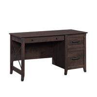 Sauder 53"W La Collection Carson Forge Bureau - Finition Coffee Oak-Trois tiroirs avec glissières métalliques et butées de sécurité