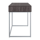 CorLiving - Bureau Auston à tirroir unique finition grain de bois - Gris-Étagère ouverte pour un rangement supplémentaire