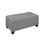 Brassex – Ottomane de rangement touffeté, gris-Forme élancée