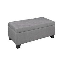 Brassex – Ottomane de rangement touffeté, gris-Forme élancée