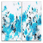 Designart – Art imprimé sur toile, fleurs bleu clair, 40 larg. x 40 haut. (po), 2 panneaux (PT3409-4-40-40)-Impression