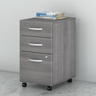 Classeur mobile à 3 tiroirs Studio C de Mobilier d’entreprise Bush - format lettre/légal - gris platine-Stratifié thermofusionné sur bois composite avec fini gris platine