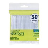 Westcott - Grands Bâtons de colle Premium toutes températures - Paquet de 30-À utiliser sur le verre, la pierre, le marbre, la céramique, les compositions florales, le denim et les tissus épais.