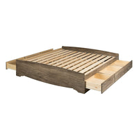 Prepac Base de lit matelot à six tiroirs pour très grand lit, gris vieilli-Convient aux très grands matelas de longueur normale