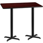 Flash Furniture – Table bistro en stratifié acajou de 30 x 60 po avec 2 bases de 22 x 22 po (XUMA3060T2222B)-Table d'hospitalité à hauteur de bar