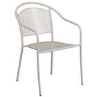 Table de jardin ronde (30po) et pliable en acier gris pâle/4 chaises, dossier rond, intérieur/extérieur [CO-30RDF-03CHR4-SIL-GG]-4
