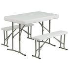 Flash Furniture – Table et bancs pliants en plastique (DADYCZ103)-Type d'assise table-banc