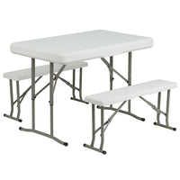 Flash Furniture – Table et bancs pliants en plastique (DADYCZ103)-Type d'assise table-banc