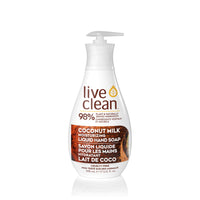Live Clean - Savon liquide régénérateur, 500 ml, lait de noix de coco (33234)-Savon liquide riche et crémeux qui hydrate et rétablit l'équilibre d'humidité et de douceur de la peau
