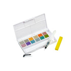 Ensemble de godets à peinture d’aquarelle métallique Derwent - paquet de 12-Peinture métallisée chatoyante dans un large spectre de couleurs allant de l'argent clair au graphite profond