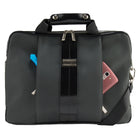 Vangoddy sac à bandoulière pour ordinateur portable 15,6 po, grise et noir-La poignée à bouton permet une prise confortable et de sécuriser vos articles