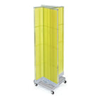 Azar Displays – Présentoir de plancher à panneaux perforés et à roulettes, 60 x 16 po, jaune (700422-YEL)-En panneau perforé