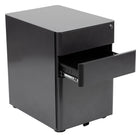 Flash Furniture Classeur à verrouillage Mobile à 3 tiroirs avec tiroir suspendu-Noir (HZCHPL01BK)-Tiroir-classeur avec barre de conversion de classement - format lettre, légal, A4, F4