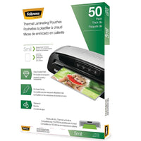 Fellowes - Pochettes de plastification thermiques  - Lettre, 5 mils, 50 paquet-Pochettes de plastification thermiques