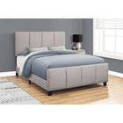 Monarch Specialties - 6025Q Lit Queen - Tissus Gris-Dimensions du produit: 50 pouces H x 88 pouces L x 64,25 pouces L