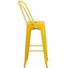 Flash Furniture Tabouret de bar de qualité commerciale, de 30 po avec dossier en métal jaune pour l'intérieur et l'extérieur-Dossier courbé avec latte verticale