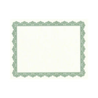 Geographics – Certificats de récompense, parchemin, 8 1/2 po x 11 po, vert Optima, paq./25-Bordure classique verte