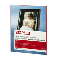 Staples - Papier photo Supreme, satiné, 8 1/2 po x 11 po, paq./50-Pour des photos aux couleurs éclatantes qui résistent à la décoloration  