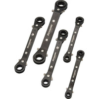 Dynamic Tools – Ensemble de 5 clés à cliquet polygonales doubles réversibles, coudées à 15 degrés, métriques-Comprend : 7 x 8 mm, 9 X 10 mm, 11 x 12 mm, 13 x 14 mm, 15 x 17 mm
