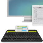 Logitech - K480 Clavier Sans Fil Multidispositif - Noir-Puissance Fiable : Ce clavier bluetooth sans fil portable avec 2 piles AAA préinstallées qui peuvent tenir jusqu'à 24 mois(2) et est compatible avec souris filaire, sans fil ou Bluetooth
