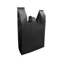 Reliabag Réutilisables sacs pour t-shirts non tissés - 11 x 7 x 20 - Noir - Paquet de 400-Réutilisabilité : les sacs pour t-shirts non tissés sont conçus pour être réutilisables