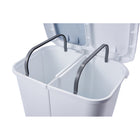 Step N' Sort - Poubelle double et poubelle de recyclage - 40 L - Blanc-Les boutons à ressort poussoirs permettent d'accéder à chaque bac individuel facile à nettoyer