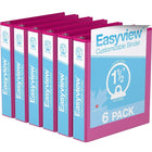Davis Group Super offre Easyview, Reliure View à anneaux ronds 1.5 po, personnalisable, paquet de 6 - Rose-3 Reliure À Anneaux