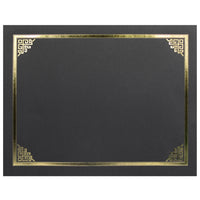 St. James - Porte-certificats/porte-documents - bordure dorée - finition lin - noir - paquet de 5 - 83802-Ajoutez une touche d'élégance, de cérémonie et de sincérité à l'attribution de reconnaissance
