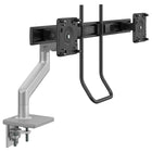 Bras pour moniteur Humanscale M8.1 avec double barre transversale + poignée-Avec des fonctionnalités innovantes telles que son mécanisme de compensation et ses roulements de précision autolubrifiants, le M8.1 permet aux utilisateurs d'ajuster sans effort leur (s) moniteur (s) à leur position ergonomique optimale tout en offrant une gestion des câbles de haut en bas.