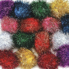 Pompons scintillants Chenille Craft, assortis, paquet de 240-Couleurs assorties