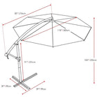 Corliving - Parasol décentré pour terrasse, brun sable-Cadre en acier robuste