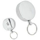 Staples - Porte-insigne/carte d'entrée rétractable avec porte-clés, argent, 24 po-Cordon qui s'allonge et se rétracte sans effort