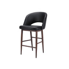 Plata Decor - Exiz Tabourets avec des jambes en métal de noyer - Noir - paquet de 2-Aucun assemblage requis
