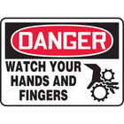 Accuform Signs - Enseigne « Watch Your Hands », 7po x 10po, Vinyle, Anglais Avec Pictogramme-Type d'affichage Adhésif
