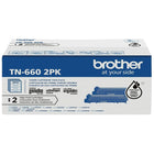 Brother TN660 High Yield Black Toner Cartridges, 2 Pack-2 600 pages par cartouche en moyenne (1), 5 200 pages par paquet de 2 (2)