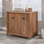 Sauder - Cannery Bridge Armoire utilitaire 2 portes - Sindoori Mango-Le haut présente un motif à chevrons pour plus de détails