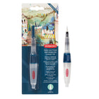 Derwent - Pinceau à eau à bouton-poussoir - pointe large-Idéal pour une utilisation avec des peintures et crayons solubles dans l'eau