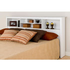 PrepacMC – Tête de lit bibliothèque pour un très grand lit, 81 1/2 po, fini blanc-Dimensions : 43 haut. x 81 1/2 larg. x 11 prof. (po)