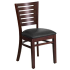 Flash Furniture – Chaise de restaurant en bois, dossier à barreaux, fini noyer, siège en vinyle noir (XUDGW018WALBKV)-Chaise de salle à manger en bois